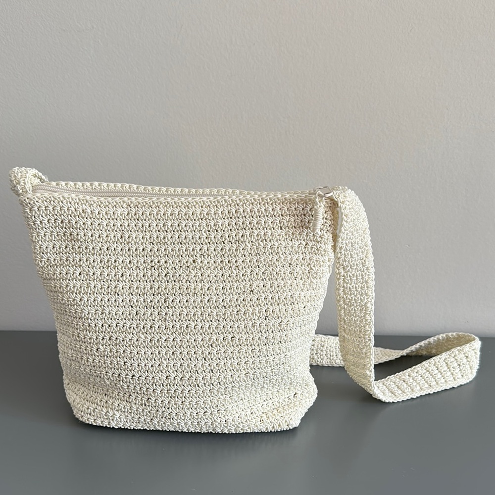 Carlo D’Santi Crochet Cream Boho Style Shoulder Bag Purse
